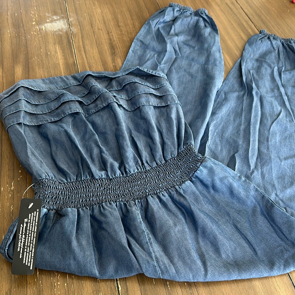 New Bebe smocked Cham jumpsuit medium*